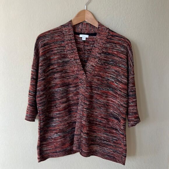 J. Jill Pure Jill Campari Marled V-Neck Pullover Sweater - Picture 3 of 7